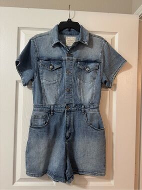 Altar'd State light blue denim romper